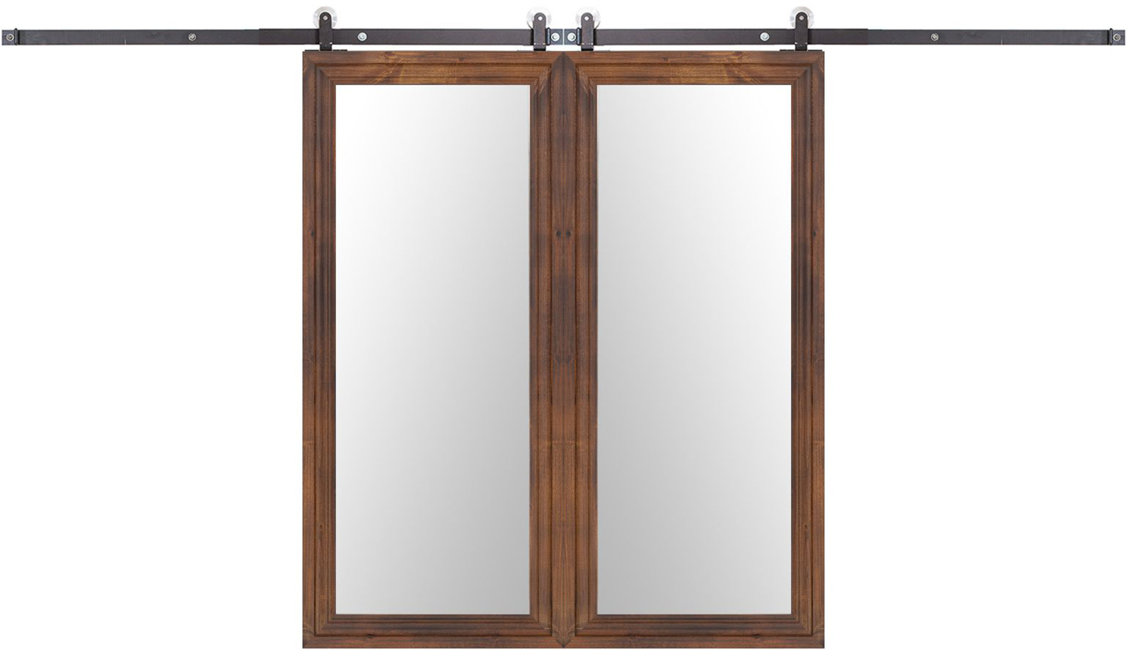 Wooden Mirror Double Barn Door Rustica